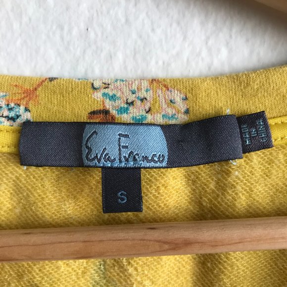 Anthropologie Eva Franco Yellow Cotton Floral Sleeveless Top Size Small - Picture 7 of 8